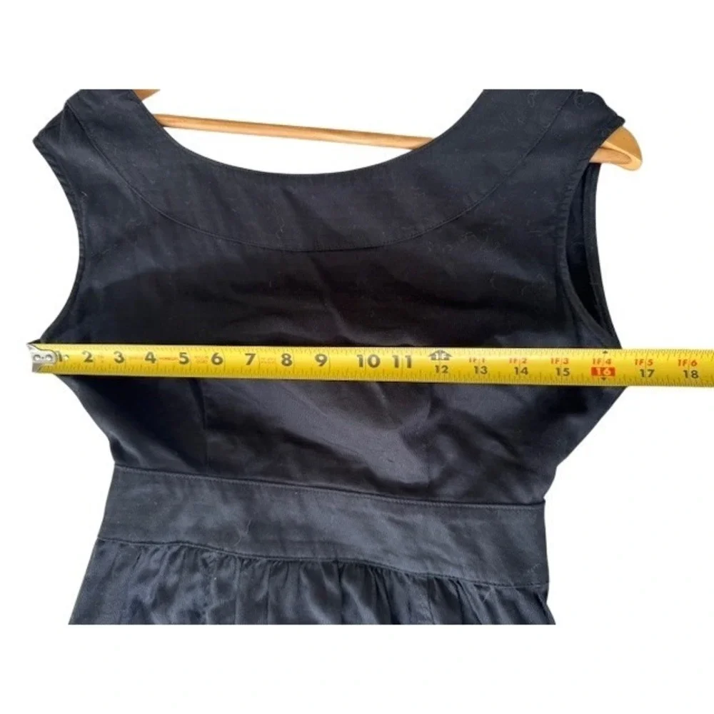 Tulle‎ Womens Black Sleeveless Fit and Flare Dress Tie Back Pockets Size S